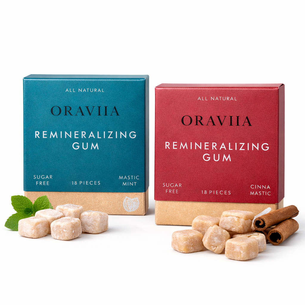 Oraviia Cinnamon Mastic and mastic-mint Gum Bundle Packaging