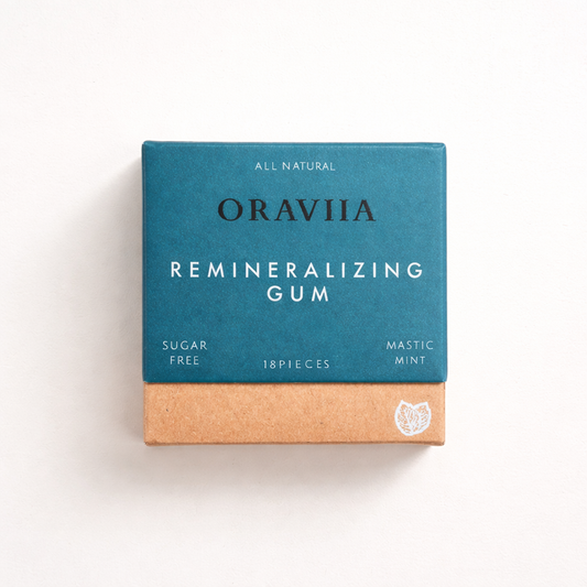 Oraviia mastic mint remineralizing gum, sugar-free natural chewing gum for daily oral care